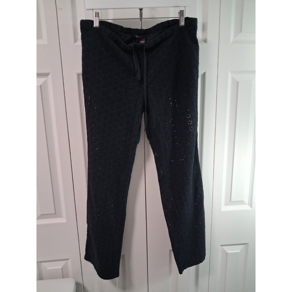 Victoria's Secret Black Eyelet Lace open fabric Skinny Pants Y2K and coquette 12